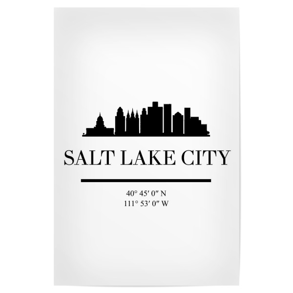 Poster "SALT LAKE CITY UTAH BLACK SKYLINE" artboxONE - Städte,Schwarzweiß,Städte / Weitere