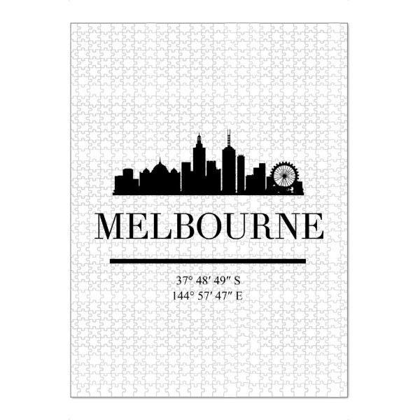 Puzzle Ravensburger "MELBOURNE AUSTRALIA BLACK SKYLINE" artboxONE - Städte,Schwarzweiß,Städte / Weitere