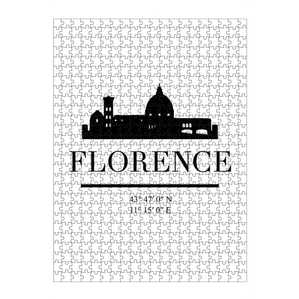 Puzzle Ravensburger "FLORENCE ITALY BLACK SKYLINE ART" artboxONE - Städte,Schwarzweiß,Städte / Weitere - Florence,Florenz,Italy,Skyline,Coordinates