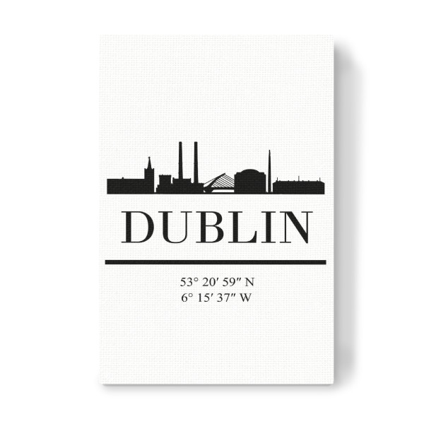 Leinwandbild "DUBLIN IRELAND BLACK SKYLINE ART" artboxONE - Städte,Schwarzweiß,Städte / Weitere