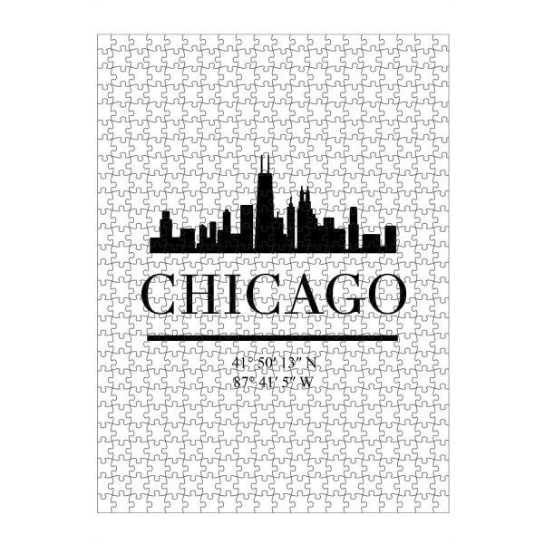 Puzzle Ravensburger "CHICAGO ILLINOIS BLACK SKYLINE ART" artboxONE - Städte,Schwarzweiß,Städte / Chicago