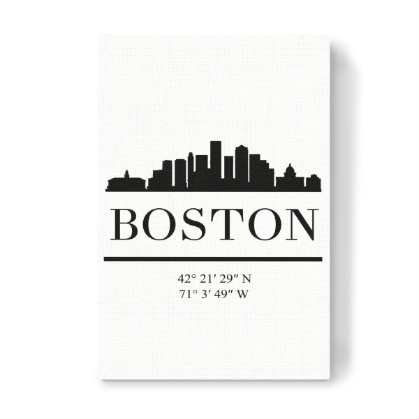 Leinwandbild "BOSTON MASSACHUSETTS BLACK SKYLINE" artboxONE - Städte,Schwarzweiß,Städte / Boston