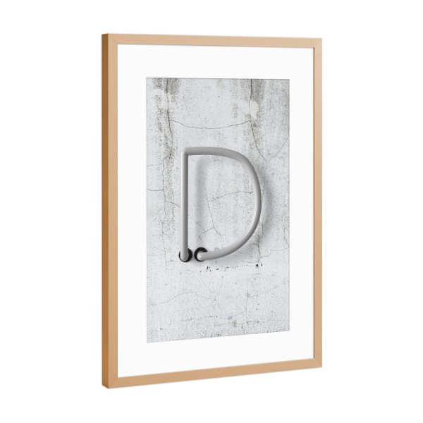 Poster mit Rahmen Kupfer "Neon Alphabet Off - D" artboxONE - Buchstaben / D - Buchstabenset-neon2,Buchstabe-d,Abc,D,Alphabet,Neon art,Neon sign