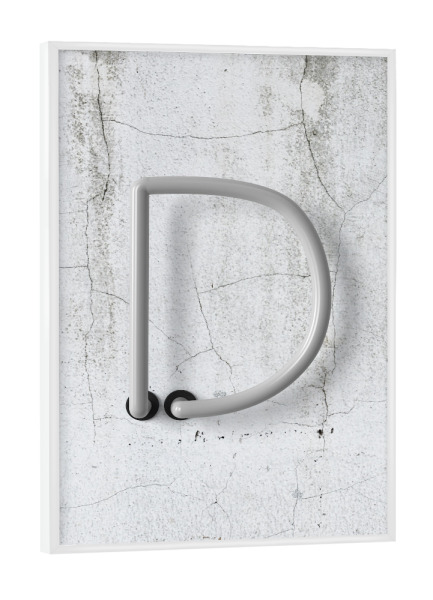 Poster mit weißem Rahmen "Neon Alphabet Off - D" artboxONE - Buchstaben / D - Buchstabenset-neon2,Buchstabe-d,Abc,D,Alphabet,Neon art,Neon sign