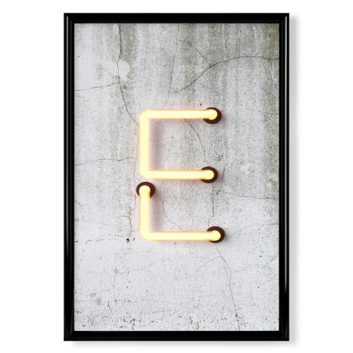 Neon Alphabet On - E