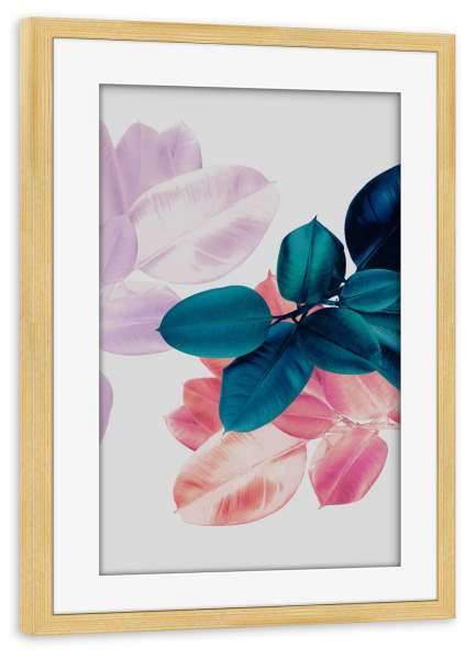 Poster mit Rahmen kiefer "Abstract Botanical" artboxONE - Natur,Abstrakt - Leaf abstract tropical leaves,Botanical,Tropical,Leaves,Palm leaves