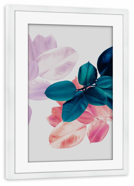 Poster mit Rahmen weiß "Abstract Botanical" artboxONE - Natur,Abstrakt - Leaf abstract tropical leaves,Botanical,Tropical,Leaves,Palm leaves