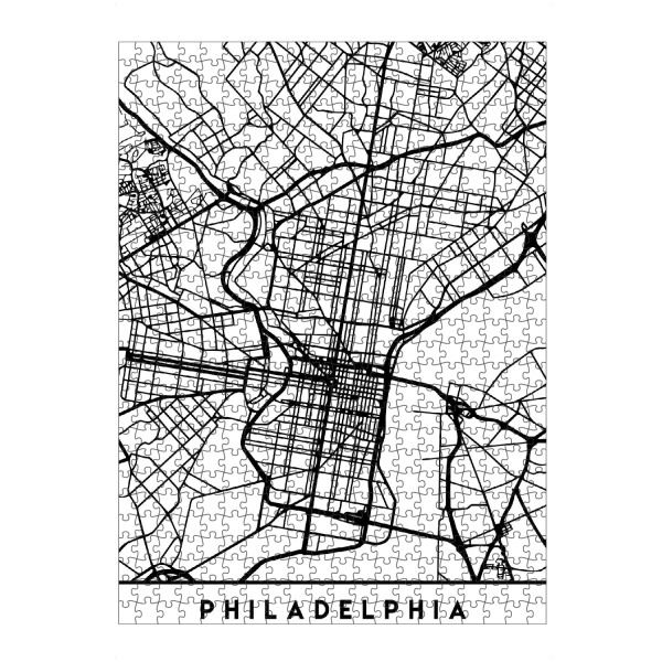 artboxONE Puzzle "PHILADELPHIA PENNSYLVANIA CITY MAP" artboxONE - Städte,Schwarzweiß,Städte / Weitere,Kartografie