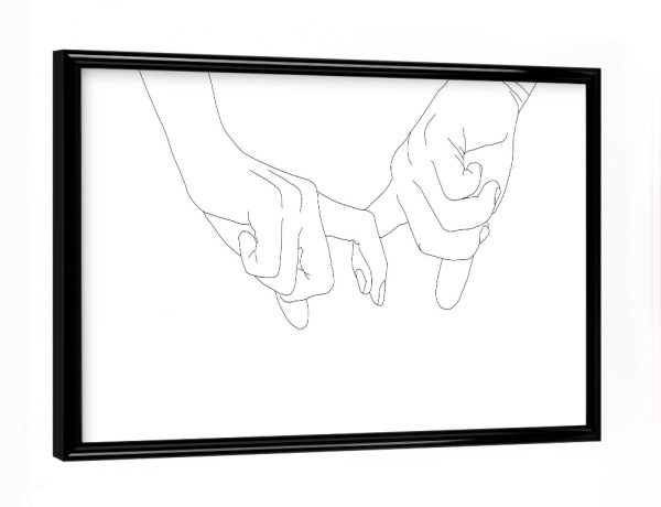 Poster mit schwarzem Rahmen "Lover's Hands" artboxONE - Schwarzweiß,Liebe