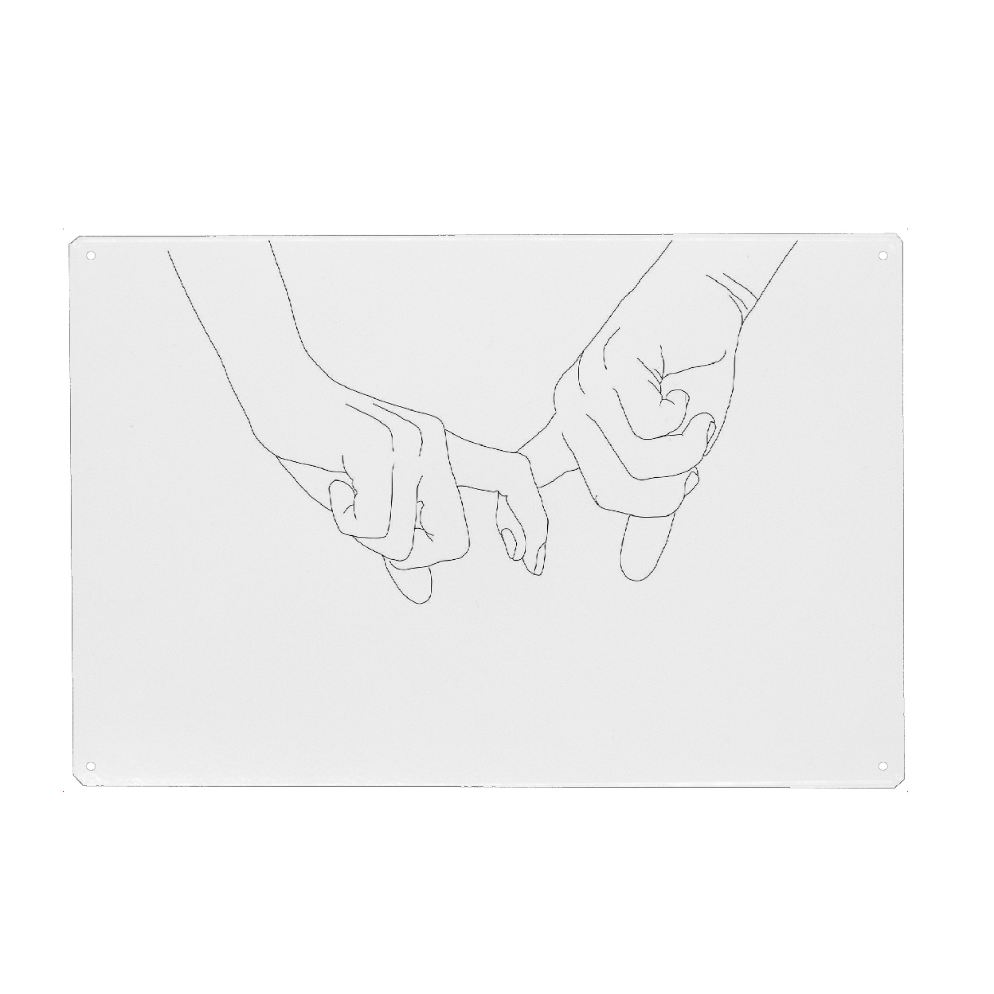 Metall Poster "Lover's Hands" artboxONE - Schwarzweiß,Liebe