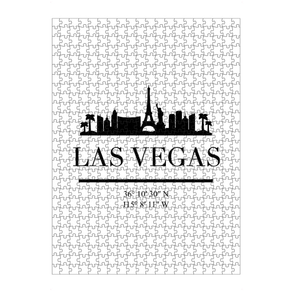 Puzzle Ravensburger "LAS VEGAS NEVADA BLACK SKYLINE ART" artboxONE - Städte,Schwarzweiß,Städte / Las Vegas