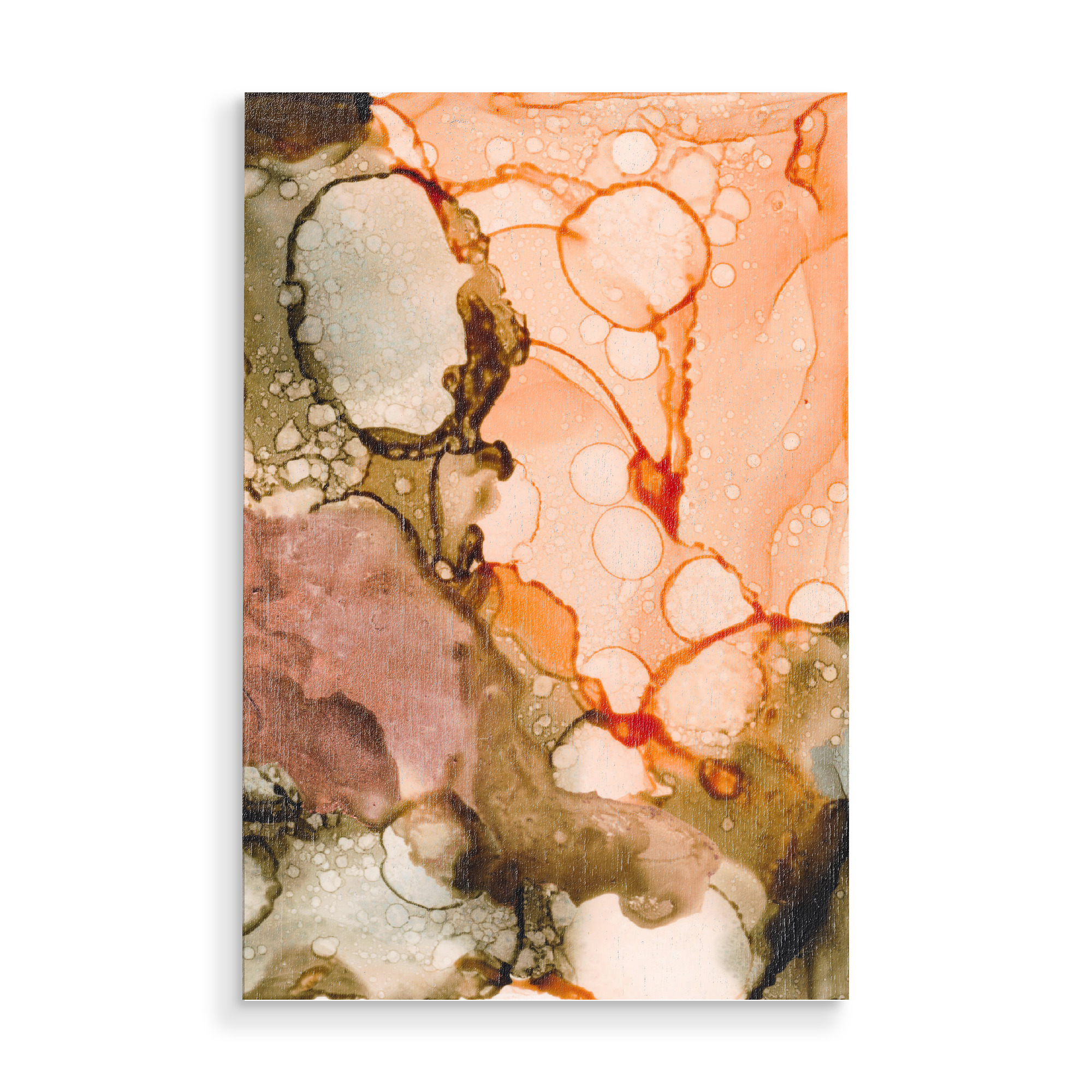 Holzbild "Ink no.eight" artboxONE - Abstrakt - Tinte,Abstrakt,Living coral,Abstract,Coral,Ink