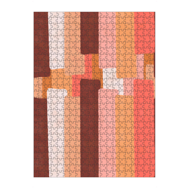 Puzzle Ravensburger "Line In Coral" artboxONE - Abstrakt - Living coral,Brush strokes,Pantone 2019 - Bild living coral