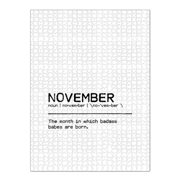 Puzzle Ravensburger "November Quote Badass Babe" artboxONE - Typografie,Schwarzweiß,Lustig