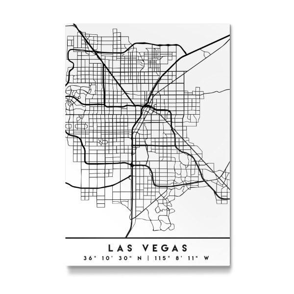 Galerie-Print "LAS VEGAS NEVADA BLACK CITY MAP" 30x20 cm artboxONE