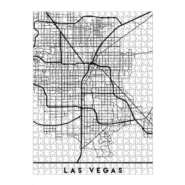 artboxONE Puzzle "LAS VEGAS NEVADA BLACK CITY MAP" artboxONE - Städte,Schwarzweiß,Städte / Las Vegas,Kartografie