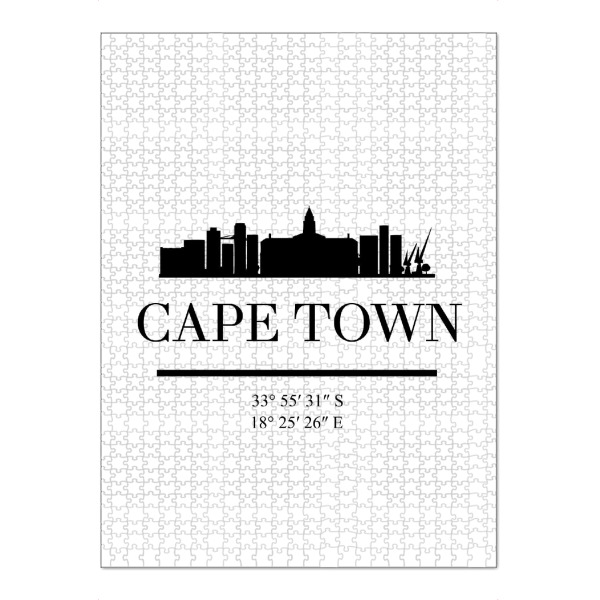 Puzzle Ravensburger "CAPE TOWN SOUTH AFRICA SKYLINE" artboxONE - Städte,Schwarzweiß,Städte / Weitere