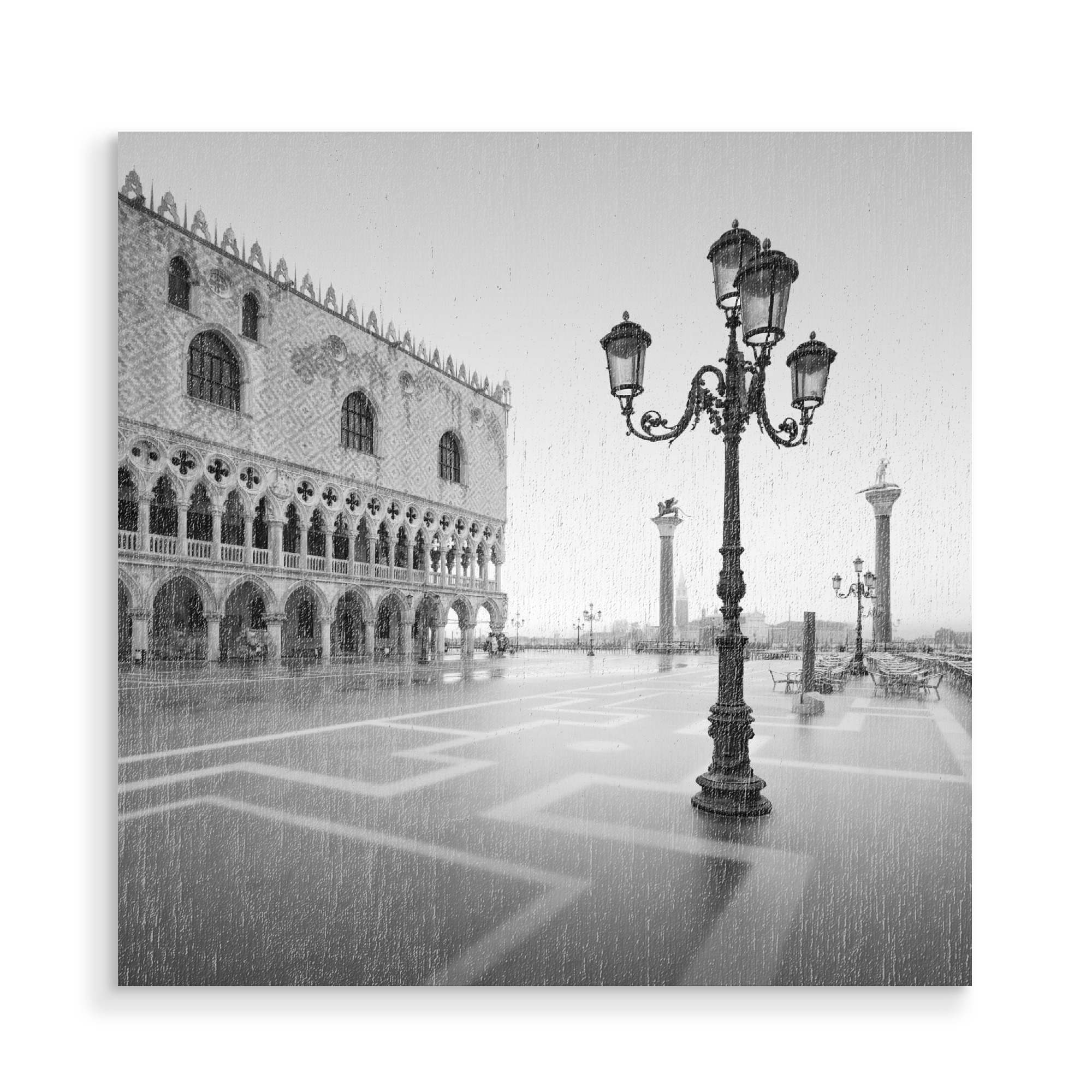 Holzbild "Piazzetta San Marco Venedig" artboxONE - Städte,Schwarzweiß,Architektur,Städte / Venedig