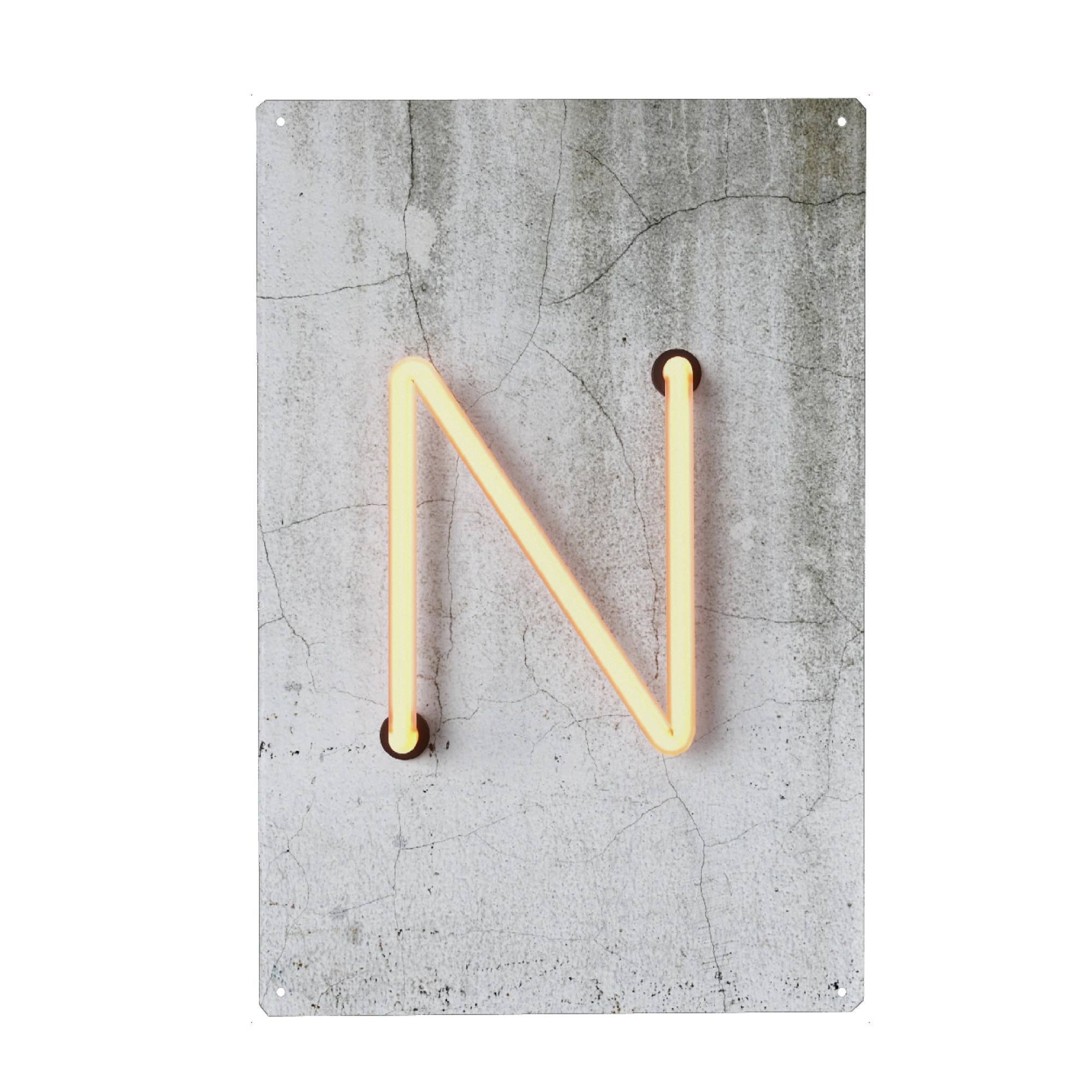 Metall Poster "Neon Alphabet On - N" artboxONE - Buchstaben / N - Buchstabenset-neon1,Buchstabe-n,Alphabet,Abc,Neon sign,Neon art - Blechschild