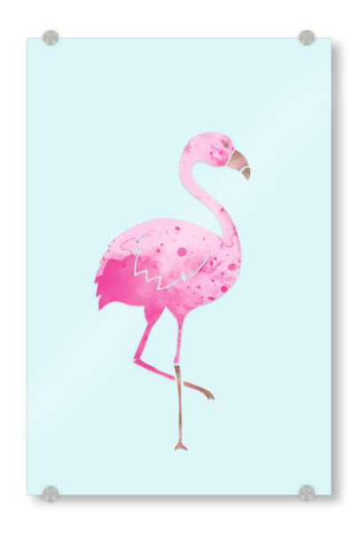 Acrylglasbild "Pink Flamingo | Summer Vibes" artboxONE - Tiere