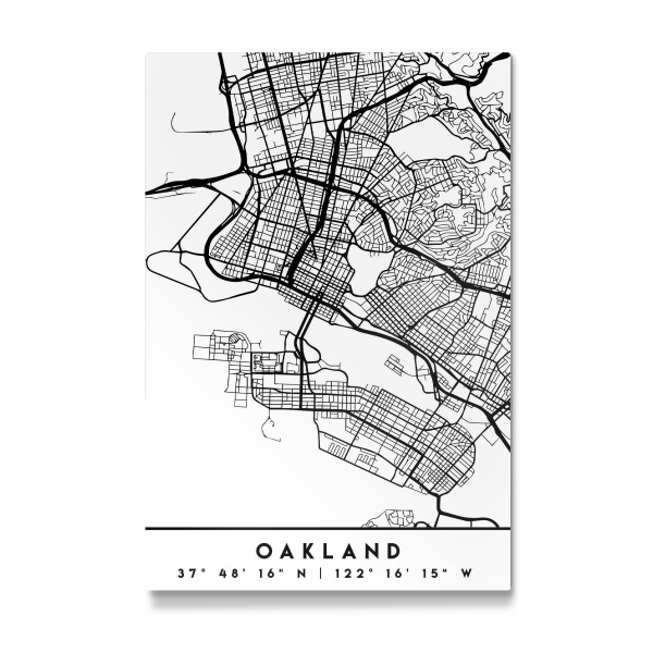 Galerie-Print "OAKLAND CALIFORNIA BLACK CITY MAP" 30x20 cm artboxONE