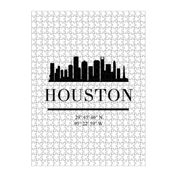 Puzzle Ravensburger "HOUSTON TEXAS BLACK SKYLINE ART" artboxONE - Städte,Reise,Schwarzweiß,Städte / Weitere,Kartografie