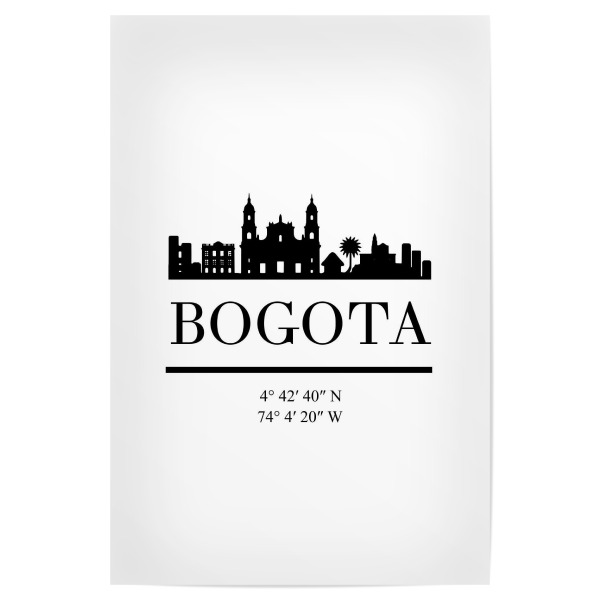 Poster 30x20 cm "BOGOTA COLOMBIA BLACK SKYLINE ART" artboxONE - Städte,Reise,Schwarzweiß,Städte / Weitere,Kartografie