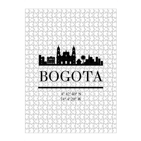 Puzzle Ravensburger "BOGOTA COLOMBIA BLACK SKYLINE ART" artboxONE - Städte,Reise,Schwarzweiß,Städte / Weitere,Kartografie
