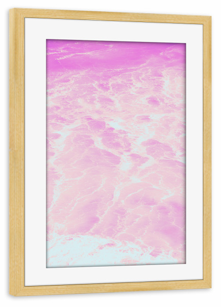Poster mit Rahmen kiefer "Pink Mint Waves" artboxONE - Natur,Abstrakt,Reise / Strand und Meer