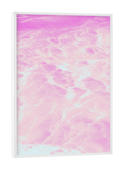 Poster mit weißem Rahmen "Pink Mint Waves" artboxONE - Natur,Abstrakt,Reise / Strand und Meer