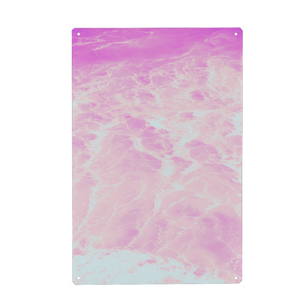 Metall Poster "Pink Mint Waves" artboxONE - Natur,Abstrakt,Reise / Strand und Meer