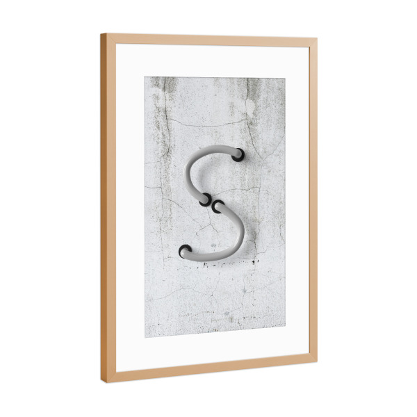 Poster mit Rahmen Kupfer "Neon Alphabet Off - S" artboxONE - Buchstaben / S