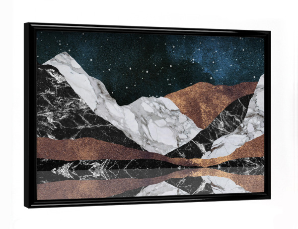 Poster mit schwarzem Rahmen "Landscape Mountains" artboxONE - Natur,Abstrakt,Schwarzweiß,Marmor,Galaxy
