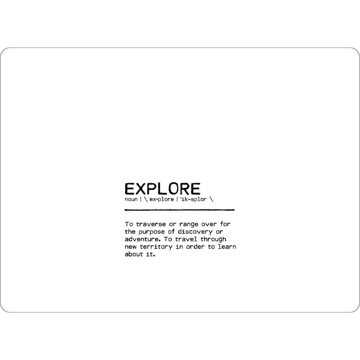 Tischset "Explore Quote" artboxONE - Typografie,Reise,Schwarzweiß - Explore,Travel,Adventure,Quote,Typography,Black,White,Definition quote
