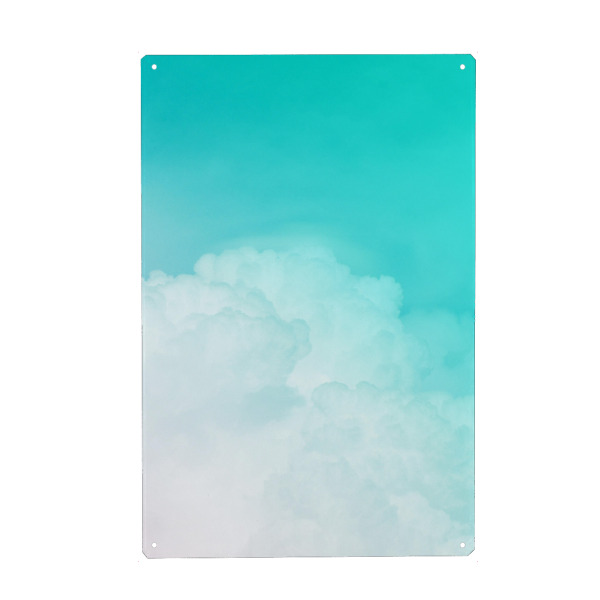 Metall Poster "Happy Pastel Clouds - Türkis" artboxONE - Abstrakt