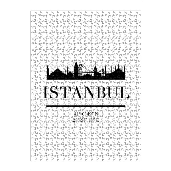artboxONE Puzzle "ISTANBUL TURKEY BLACK SKYLINE ART" artboxONE - Städte,Reise,Schwarzweiß,Städte / Istanbul,Kartografie