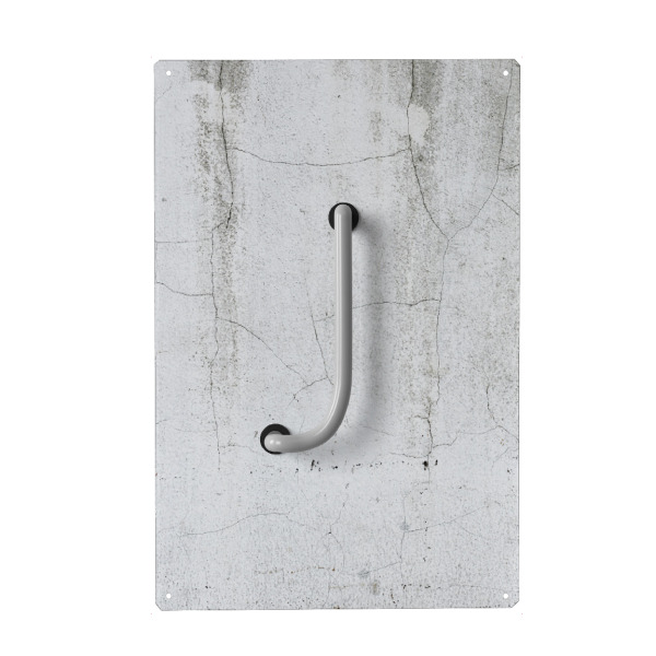 Metall Poster "Neon Alphabet Off - J" artboxONE - Buchstaben / J - Buchstabenset-neon2,Buchstabe-j,J,Buchstabe,Abc,Alphabet,Neon sign,Neon art