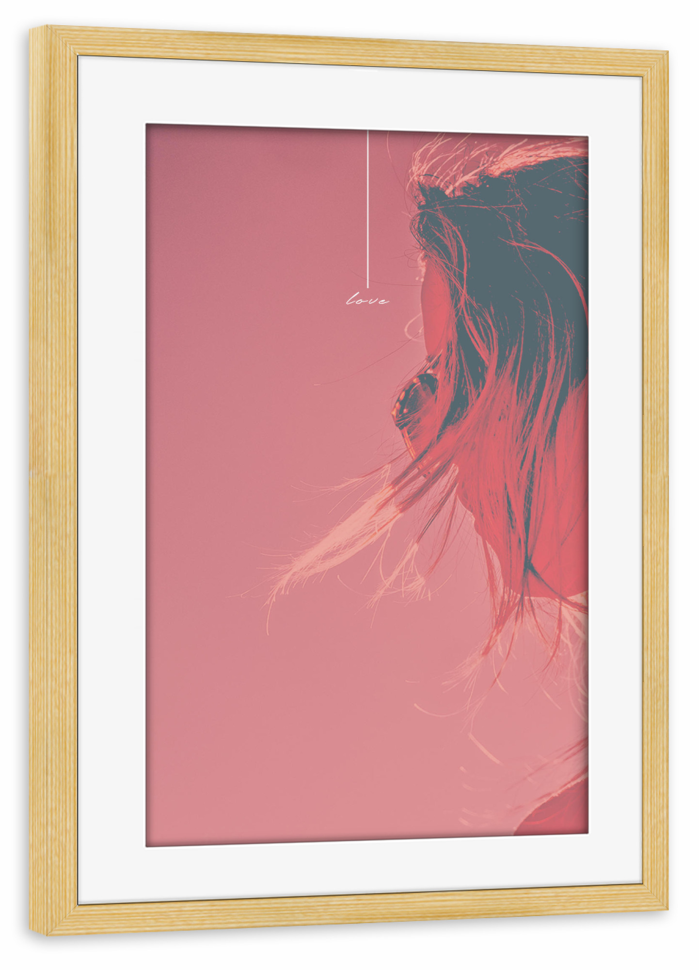 Poster mit Rahmen kiefer "Summer love" artboxONE - Abstrakt - Mädchen,Girl,Sommer,Summer,Vibes,Good,Feeling,Strand,Farben,Frau