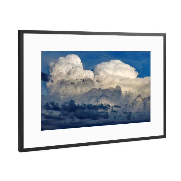 Poster mit Rahmen Schwarz (Metallic) "Gewitterwolkenformation" artboxONE - Natur - Wolken,Gewitter,Himmel,Watte,Unwetter