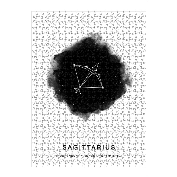 Puzzle Ravensburger "Sagittarius Zodiac Constellation" artboxONE - Schwarzweiß,Geometrie,Galaxy