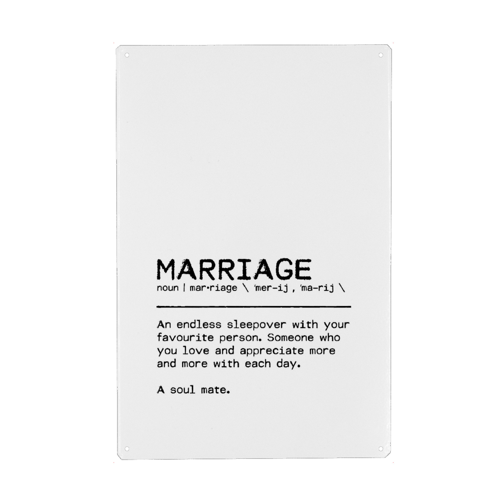 Holzbild "Marriage Quote" artboxONE - Typografie,Schwarzweiß,Liebe,Lustig