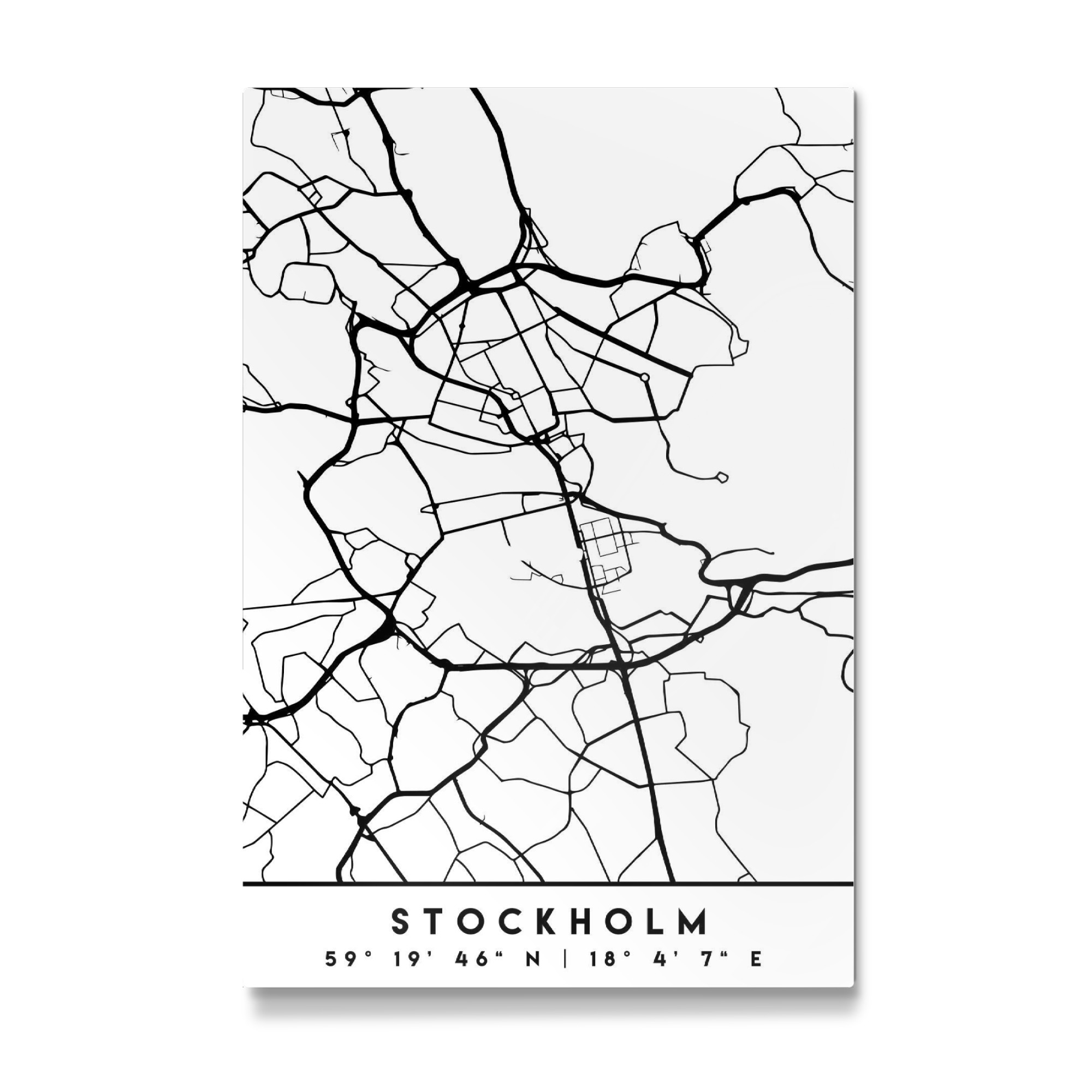 Galerie-Print "STOCKHOLM SWEDEN BLACK CITY MAP" 75x50 cm artboxONE