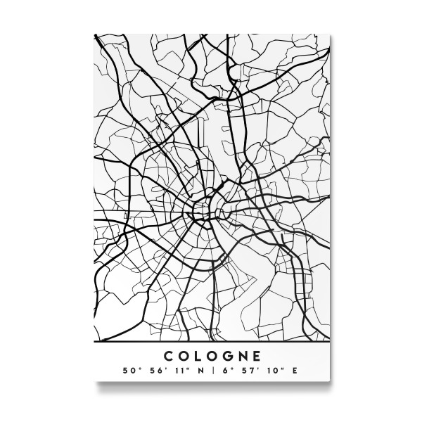 Galerie-Print "COLOGNE GERMANY BLACK CITY MAP" 30x20 cm artboxONE