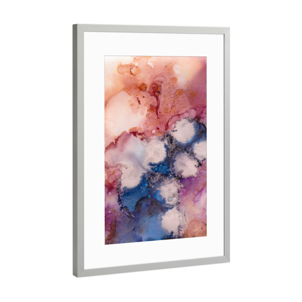 Poster mit Rahmen Silber "Ink no.one" artboxONE - Abstrakt - Tinte,Abstrakt,Farbklecks,Tintenklecks,Tintenfleck,Abstract,Ink,Colorful,Bunt
