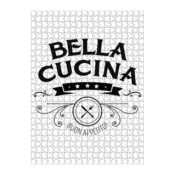 Puzzle Ravensburger "Bella Cucina" artboxONE - Typografie,Essen & Trinken,Schwarzweiß - Bella cucina,Küche,Kitchen,Dinner table,Dinner