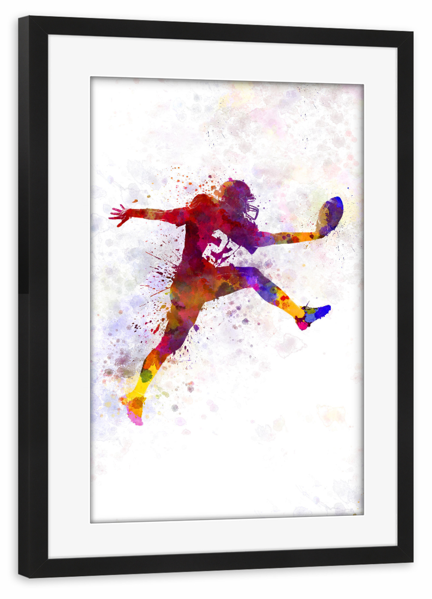 Poster mit Rahmen schwarz "American football touchdown" artboxONE - Für Kinder,Abstrakt,Sport,Sport / Fußball,Für Papa