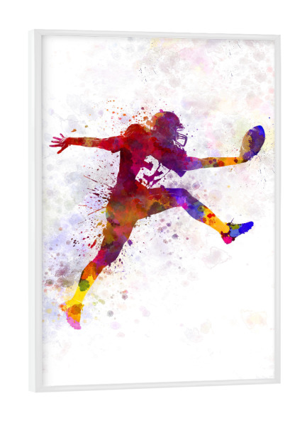 Poster mit weißem Rahmen "American football touchdown" artboxONE - Für Kinder,Abstrakt,Sport,Sport / Fußball,Für Papa