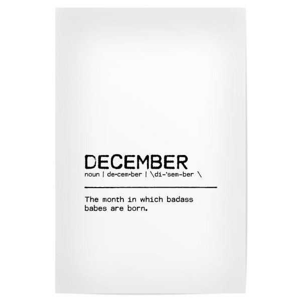 Poster "December Quote Badass Babe" artboxONE - Typografie,Schwarzweiß,Lustig