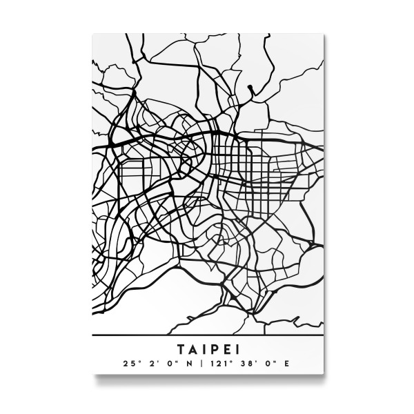 Galerie-Print "TAIPEI TAIWAN BLACK CITY MAP" 30x20 cm artboxONE