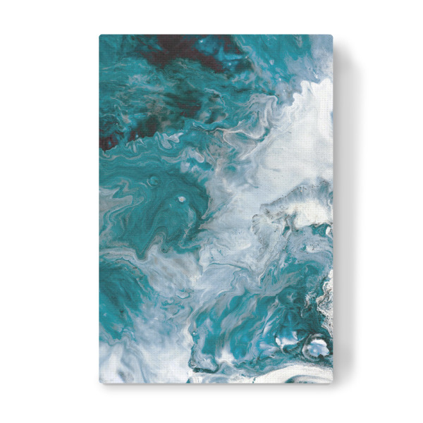 Leinwandbild "Teal Abstract Art" artboxONE - Abstrakt,Marmor - Fluid art,Abstract painting,Teal and white